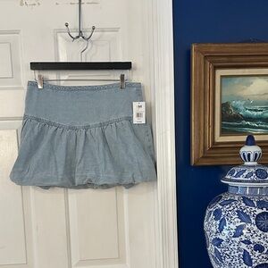 NWT Junior YMI Light Blue Balloon Hem Denim Mini Skirt Size 11